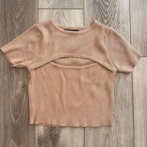 Cut out Ribbed Crop Top
